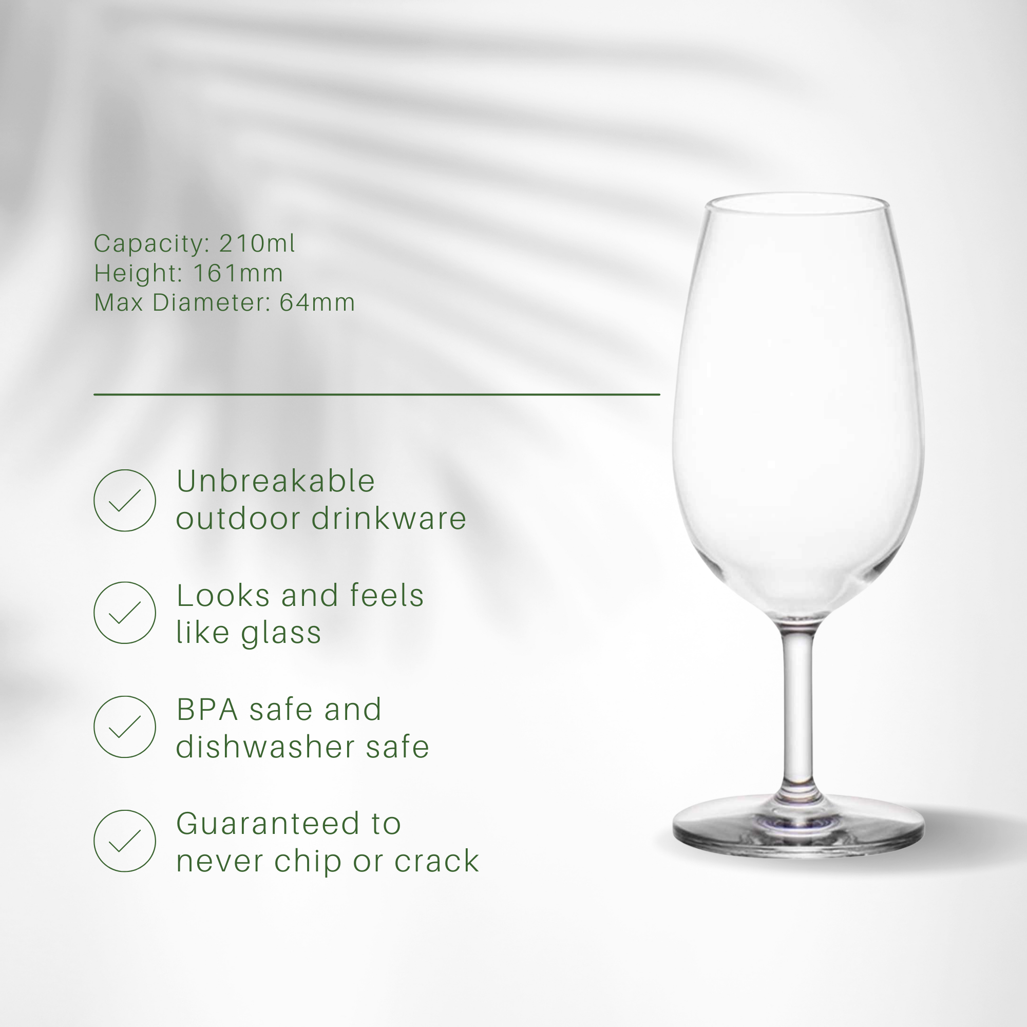 Unbreakable Wine Tasting Wine Glasses 210ml - Set of 4