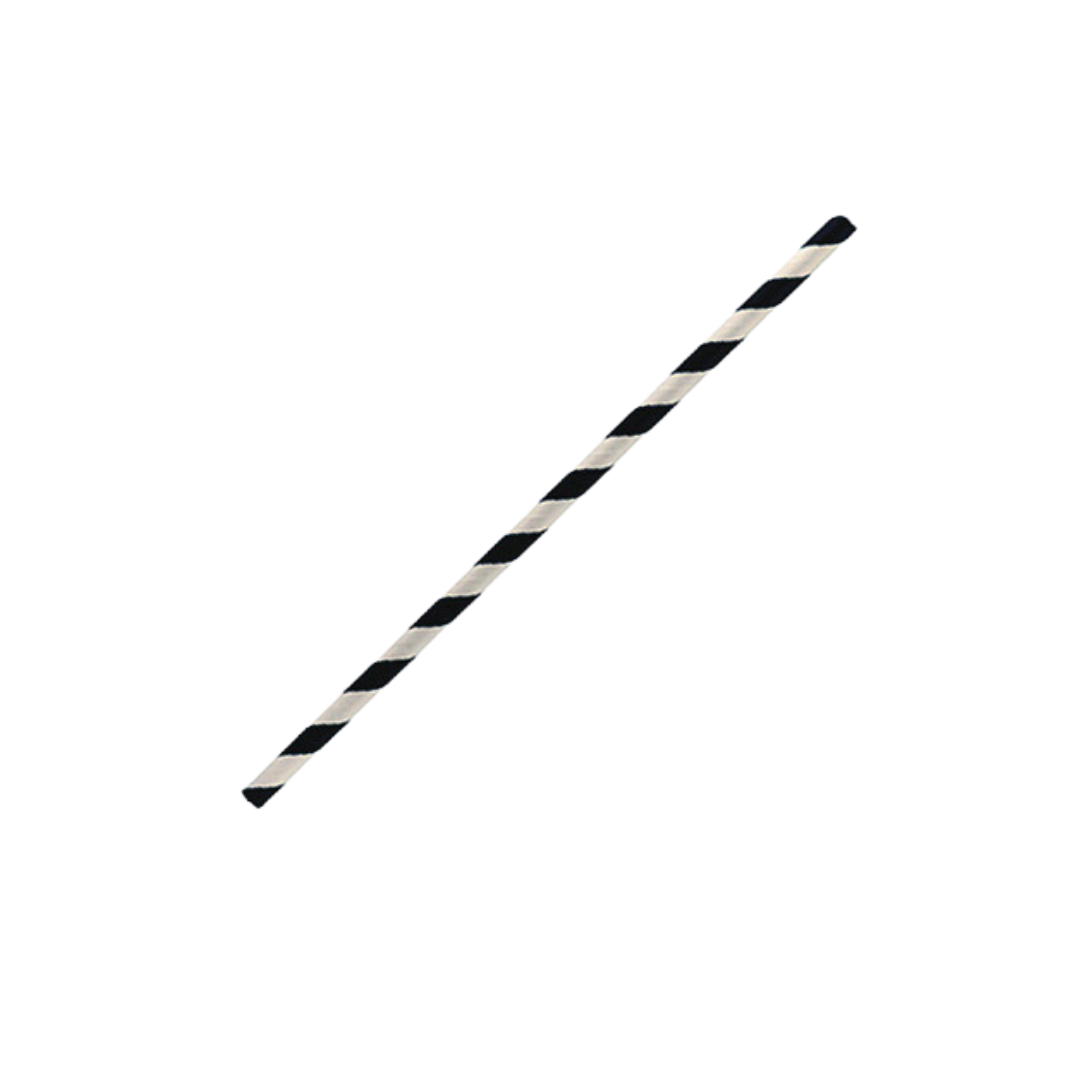 Black Stripe Regular Paper Straw - Pack of 250