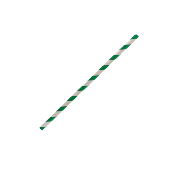 Green Stripe Regular Paper Straw - Pack of 250