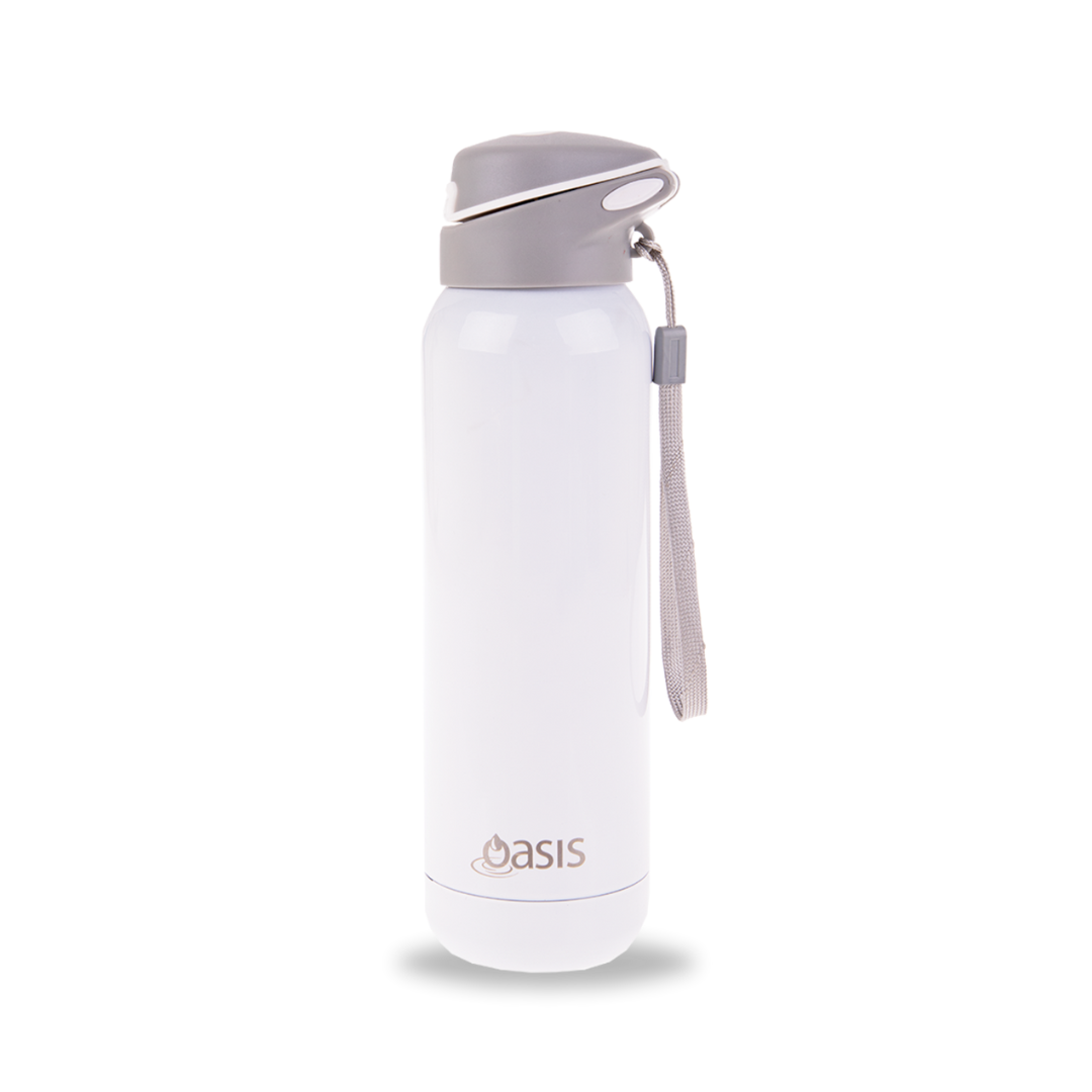 Insulated Sports Bottle With Straw White 500ml